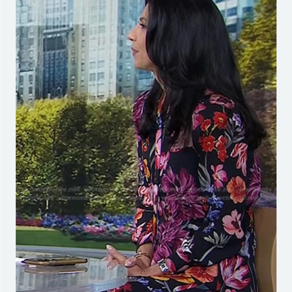 J.CREW | TIE-NECK MIDI DRESS IN MIDNIGHT FLORAL SIZE 0 - Picture 3 of 9